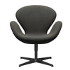 Fritz Hansen Swan™ Lounge Chair, Black Lacquered/Rime Dark Grey/Khaki