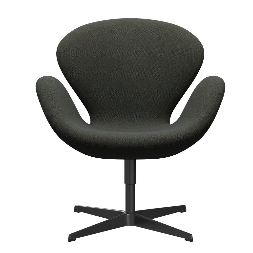 [product_category]-Fritz Hansen Swan Lounge Chair, Black Lacquered/Rime Dark Grey/Khaki/Blue-Fritz Hansen-3320-RIM991-BLLA-FRI-1