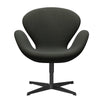 Fritz Hansen Swan™ Lounge Chair, Black Lacquered/Rime Dark Grey/Khaki/Blue