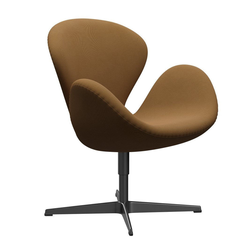 [product_category]-Fritz Hansen Swan Lounge Chair, Black Lacquered/Rime Delicate Orange/Dark Grey-Fritz Hansen-3320-RIM471-BLLA-FRI-2