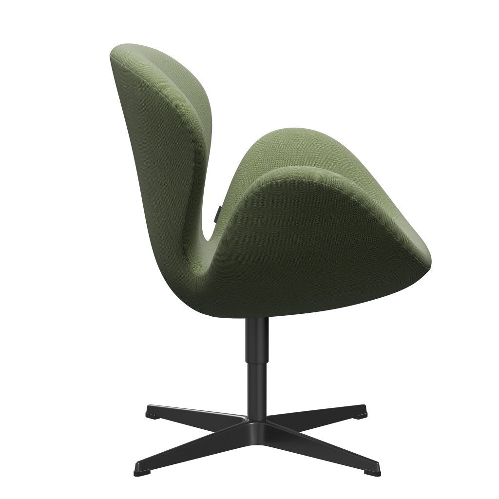 [product_category]-Fritz Hansen Swan Lounge Chair, Black Lacquered/Rime Green/White-Fritz Hansen-3320-RIM921-BLLA-FRI-3