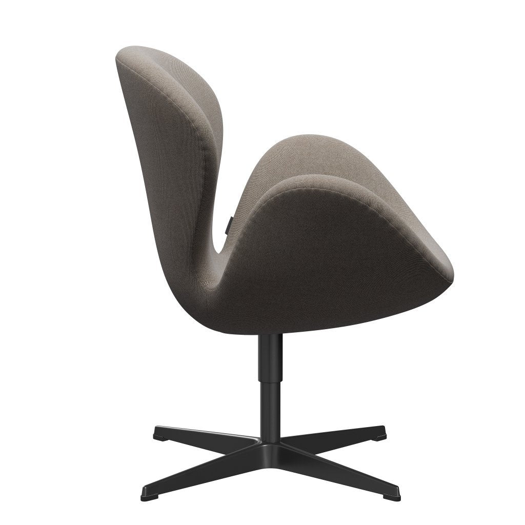 [product_category]-Fritz Hansen Swan Lounge Chair, Black Lacquered/Rime Khaki/White-Fritz Hansen-3320-RIM231-BLLA-FRI-3