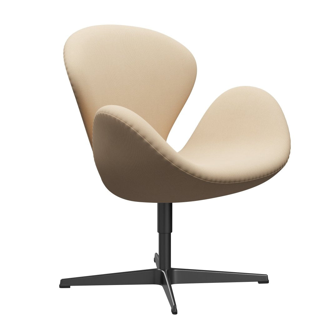 [product_category]-Fritz Hansen Swan Lounge Chair, Black Lacquered/Rime Wool White-Fritz Hansen-3320-RIM211-BLLA-FRI-2