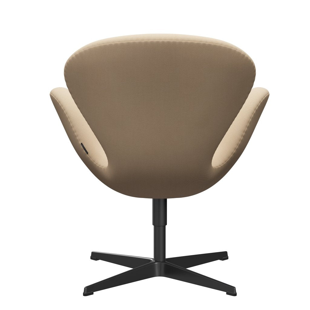 [product_category]-Fritz Hansen Swan Lounge Chair, Black Lacquered/Rime Wool White-Fritz Hansen-3320-RIM211-BLLA-FRI-4