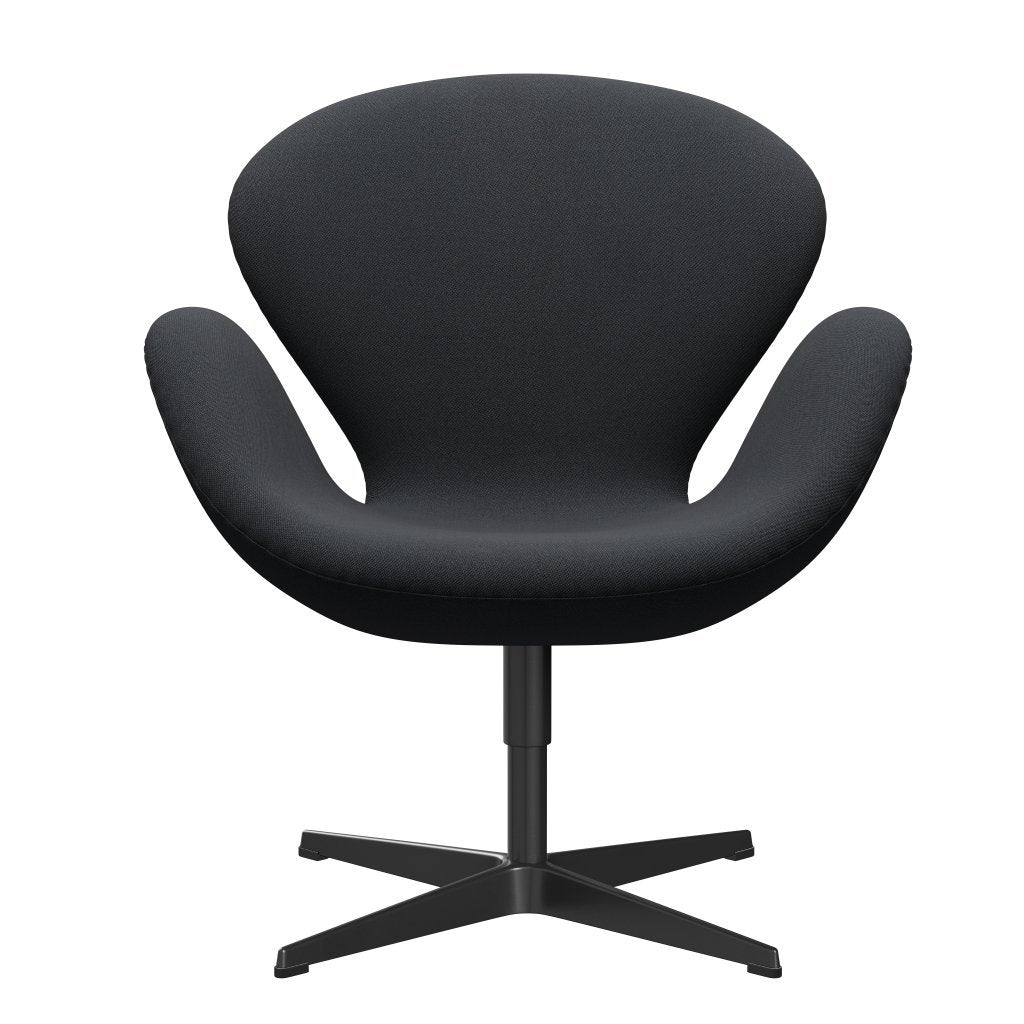 [product_category]-Fritz Hansen Swan Lounge Chair, Black Lacquered/Rims Dark Brown/Grey-Fritz Hansen-3320-RIM791-BLLA-FRI-1