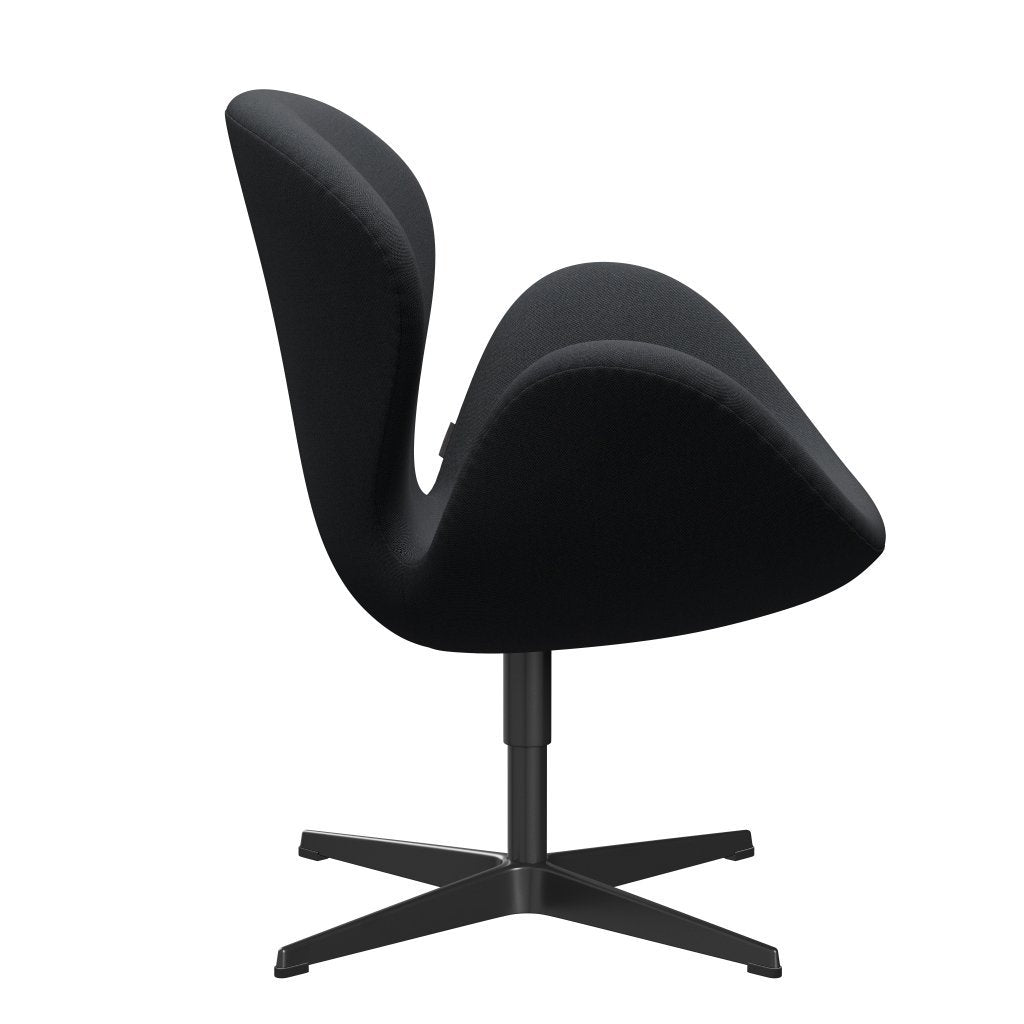 [product_category]-Fritz Hansen Swan Lounge Chair, Black Lacquered/Rims Dark Brown/Grey-Fritz Hansen-3320-RIM791-BLLA-FRI-3