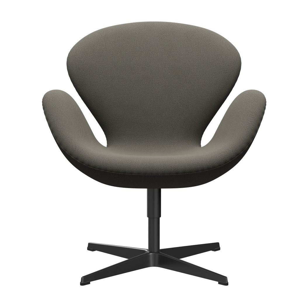 [product_category]-Fritz Hansen Swan Lounge Chair, Black Lacquered/Rims Dark Grey/Beige-Fritz Hansen-3320-RIM641-BLLA-FRI-1