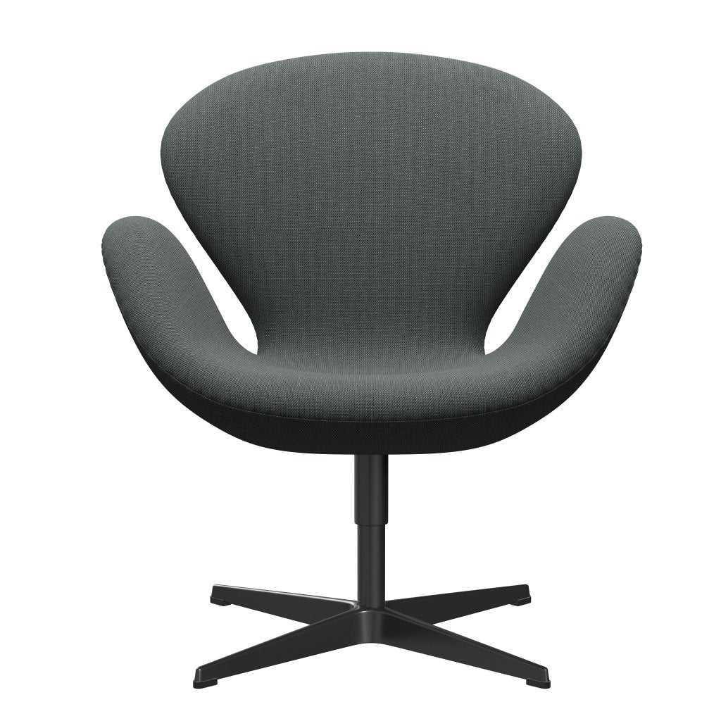 [product_category]-Fritz Hansen Swan Lounge Chair, Black Lacquered/Steelcut Trio Coal-Fritz Hansen-3320-STR153-BLLA-FRI-1