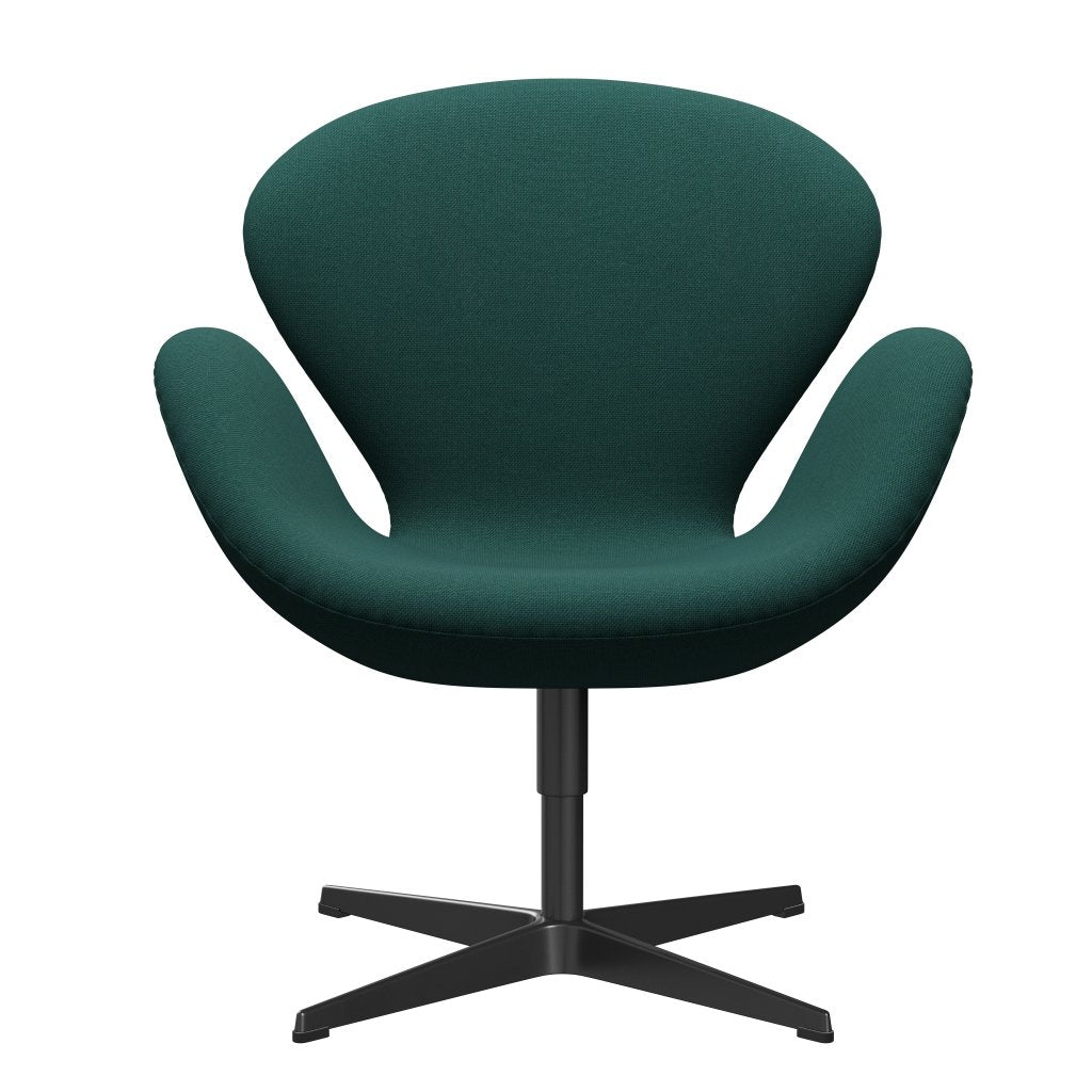 [product_category]-Fritz Hansen Swan Lounge Chair, Black Lacquered/Steelcut Trio Dark Green-Fritz Hansen-3320-STR976-BLLA-FRI-1