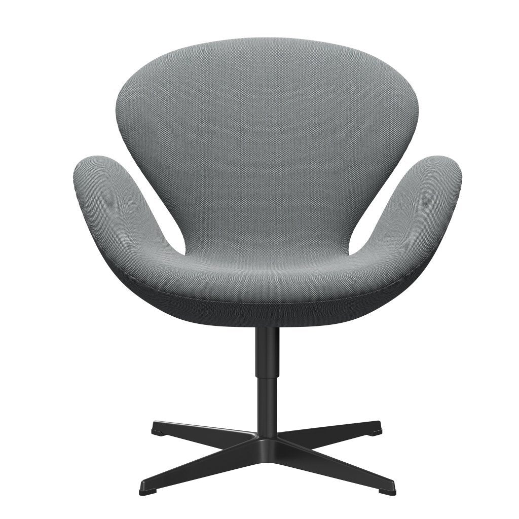 [product_category]-Fritz Hansen Swan Lounge Chair, Black Lacquered/Steelcut Trio Grey-Fritz Hansen-3320-STR133-BLLA-FRI-1