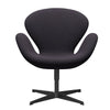  Swan™ Lounge Chair Black Lacquered/Steelcut Trio Warm Dark Blue