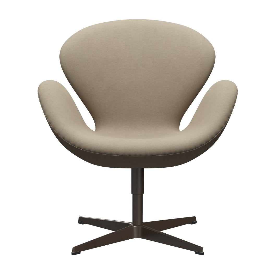 [product_category]-Fritz Hansen Swan Lounge Chair, Brown Bronze/Divina Light Beige-Fritz Hansen-3320-DIV224-BBBASE-FRI-1
