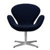  Swan™ Lounge Chair Satin Brushed Aluminium/Comfort Dark Grey/Blue