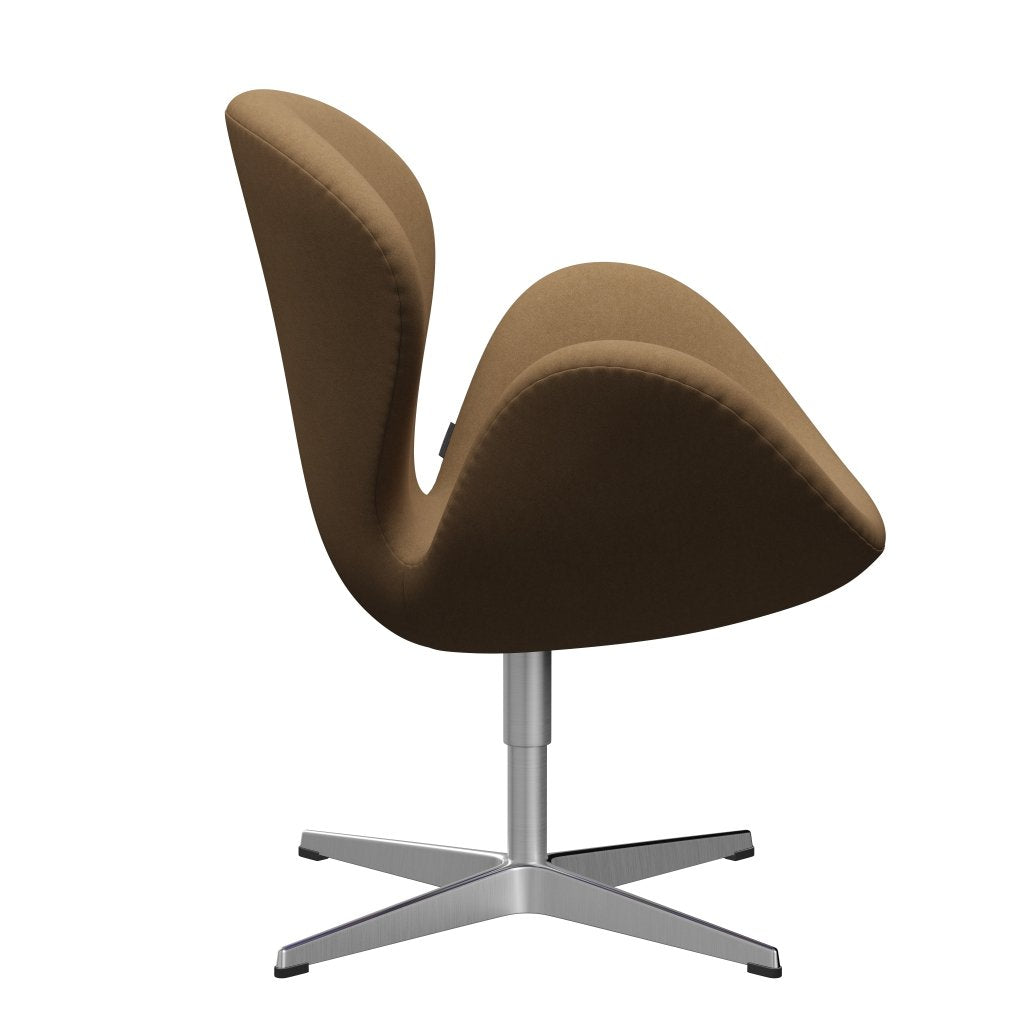 [product_category]-Fritz Hansen Swan Lounge Chair, Satin Brushed Aluminium/Comfort Light Brown-Fritz Hansen-3320-C00005-SPAL-FRI-3