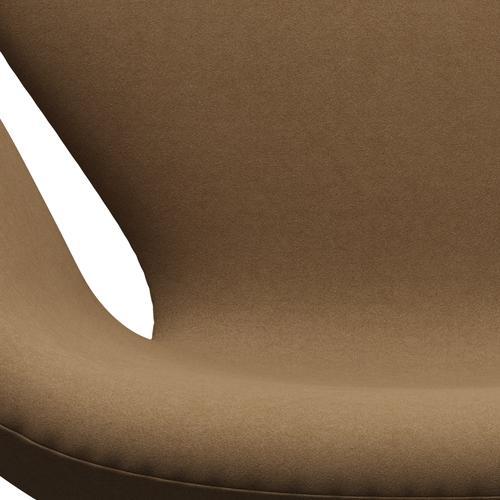 [product_category]-Fritz Hansen Swan Lounge Chair, Satin Brushed Aluminium/Comfort Light Brown-Fritz Hansen-3320-C00005-SPAL-FRI-6