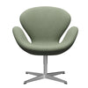  Swan™ Lounge Chair Satin Brushed Aluminium/Divina Melange Light Green
