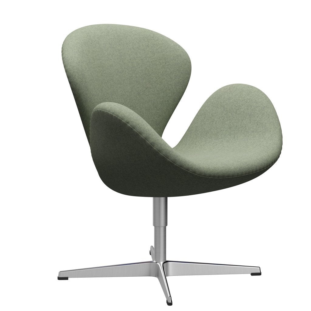 [product_category]-Fritz Hansen Swan Lounge Chair, Satin Brushed Aluminium/Divina Melange Light Green-Fritz Hansen-3320-DIM917-SPAL-FRI-2
