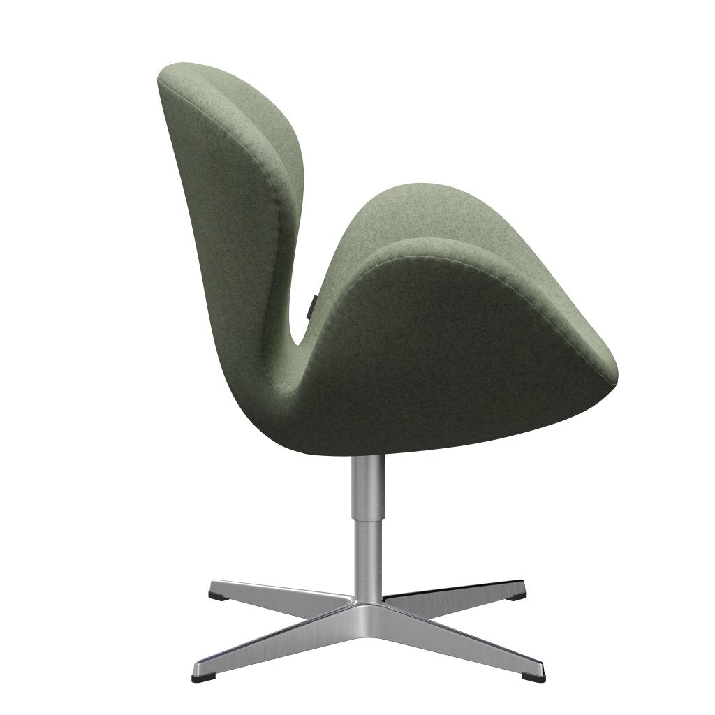 [product_category]-Fritz Hansen Swan Lounge Chair, Satin Brushed Aluminium/Divina Melange Light Green-Fritz Hansen-3320-DIM917-SPAL-FRI-3