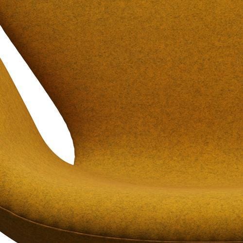 [product_category]-Fritz Hansen Swan Lounge Chair, Satin Brushed Aluminium/Divina Melange Ochre Yellow-Fritz Hansen-3320-DIM457-SPAL-FRI-6