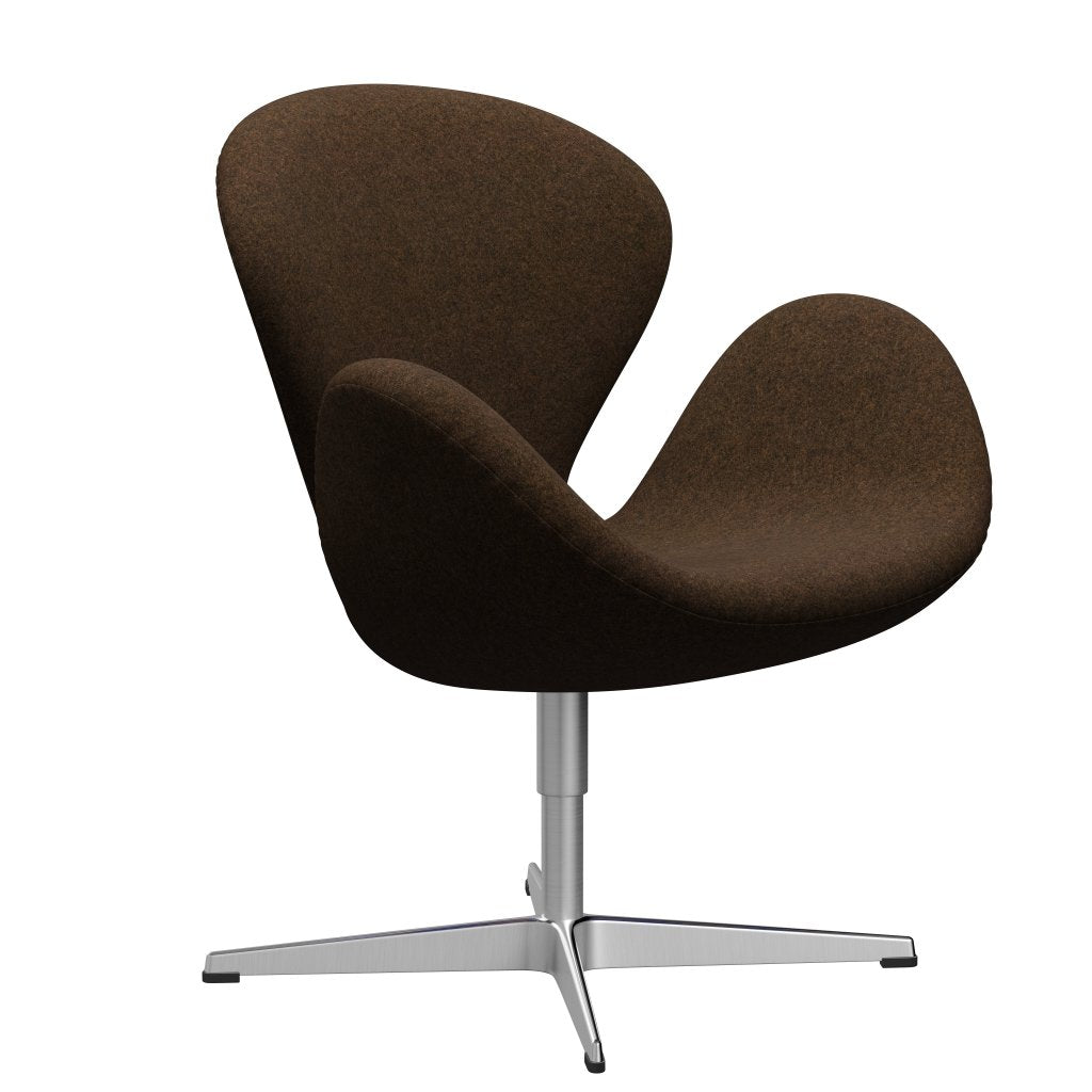 [product_category]-Fritz Hansen Swan Lounge Chair, Satin Brushed Aluminium/Divina Melange Warm Brown-Fritz Hansen-3320-DIM367-SPAL-FRI-2