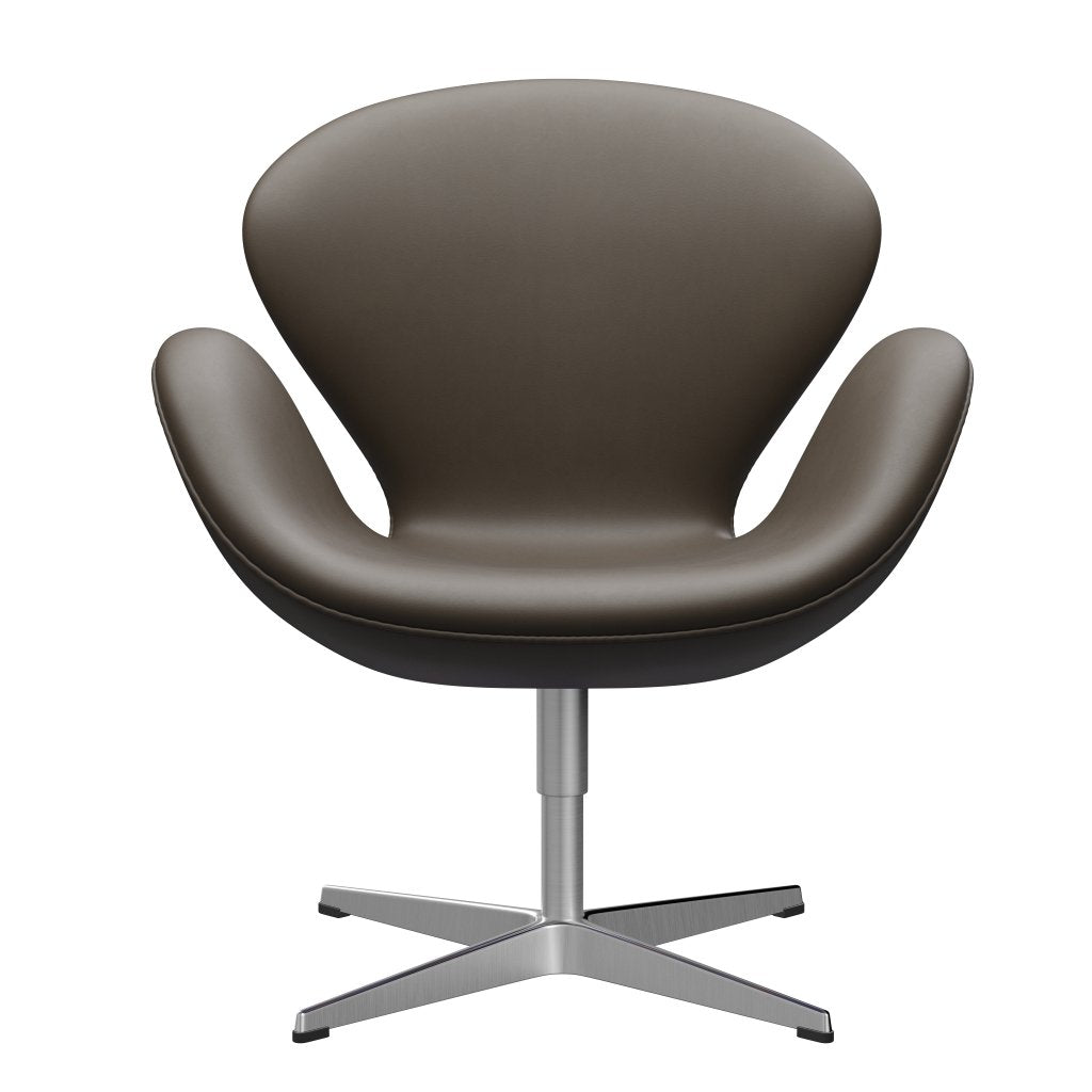 [product_category]-Fritz Hansen Swan Lounge Chair, Satin Brushed Aluminium/Essential Stone-Fritz Hansen-3320-STSTON-SPAL-FRI-1