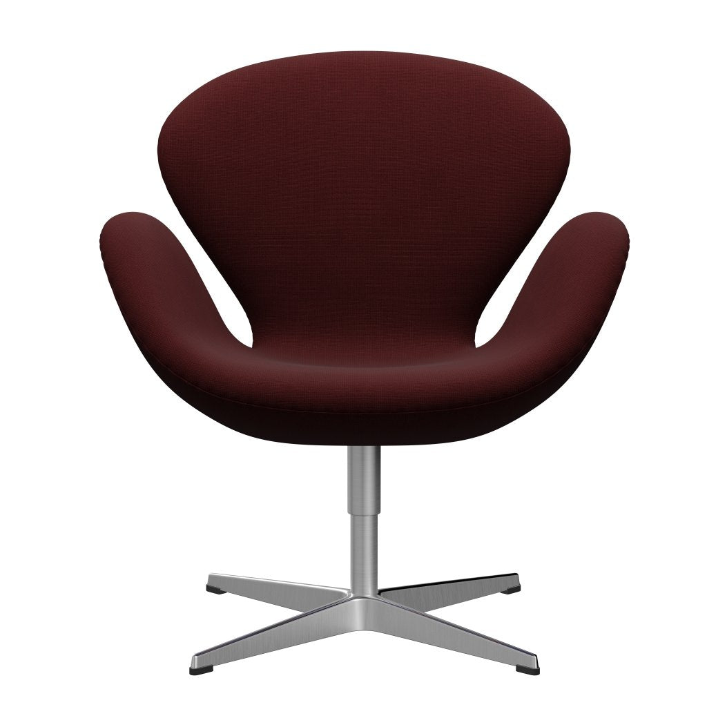 [product_category]-Fritz Hansen Swan Lounge Chair, Satin Brushed Aluminium/Fame Dark Bordeaux-Fritz Hansen-3320-F64167-SPAL-FRI-1