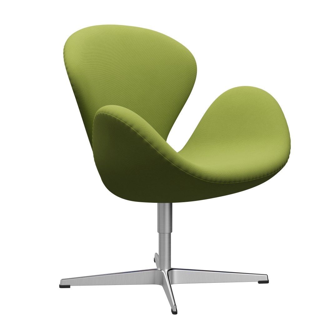 [product_category]-Fritz Hansen Swan Lounge Chair, Satin Brushed Aluminium/Fame Light Grass Green-Fritz Hansen-3320-F68145-SPAL-FRI-2