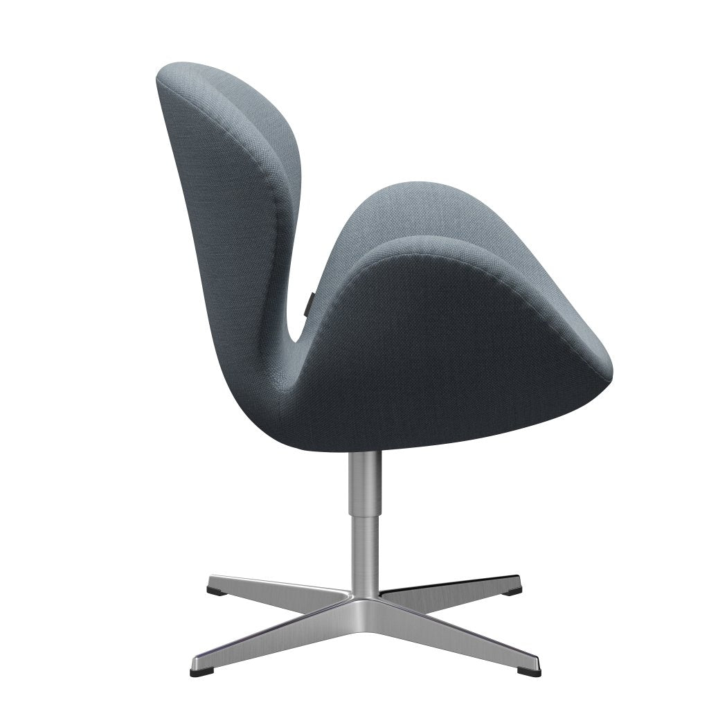 [product_category]-Fritz Hansen Swan Lounge Chair, Satin Brushed Aluminium/Fiord Blue/Grey-Fritz Hansen-3320-FIO751-SPAL-FRI-3