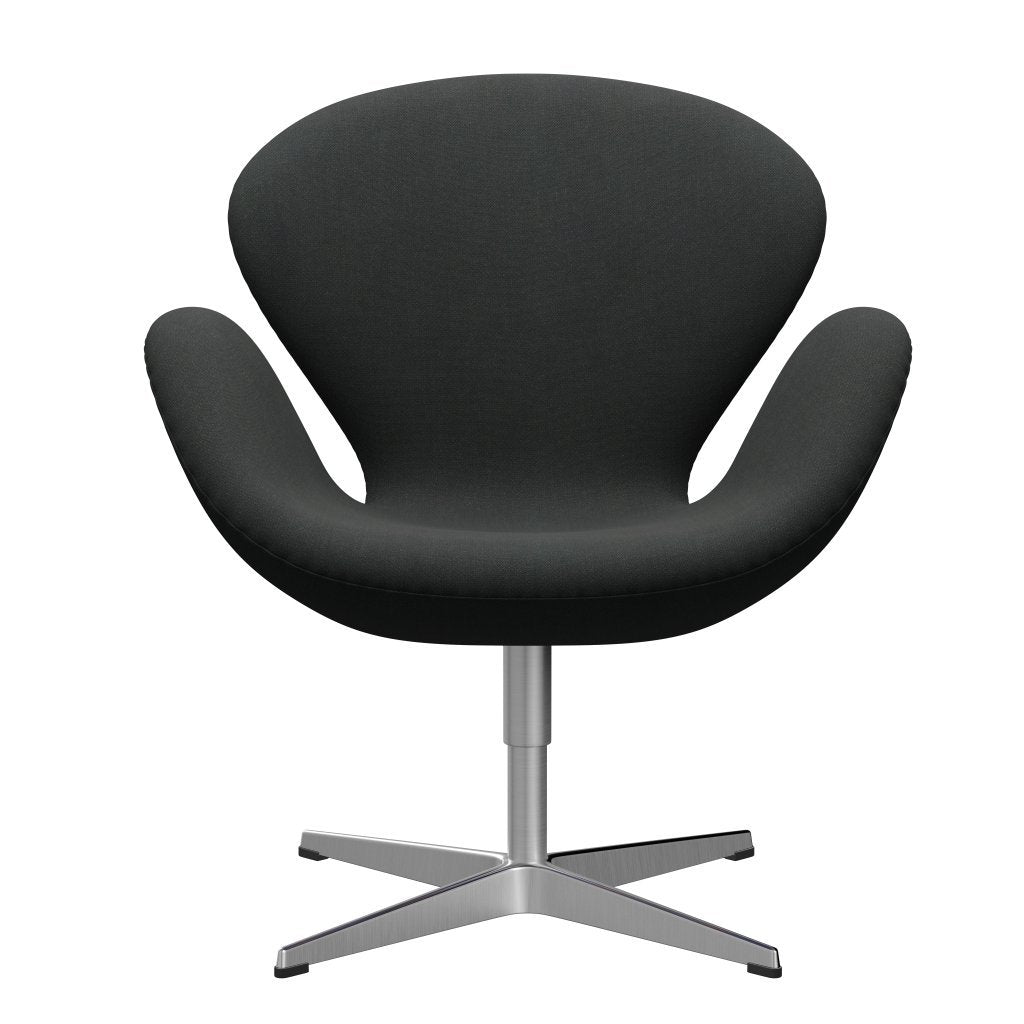 [product_category]-Fritz Hansen Swan Lounge Chair, Satin Brushed Aluminium/Fiord Charcoal Grey-Fritz Hansen-3320-FIO382-SPAL-FRI-1