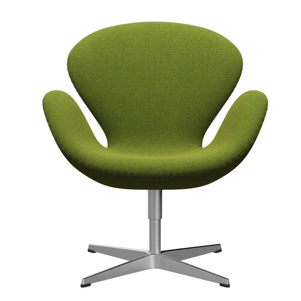 [product_category]-Fritz Hansen Swan Lounge Chair, Satin Brushed Aluminium/Hallingdal Green-Fritz Hansen-3320-HAL980-SPAL-FRI-1