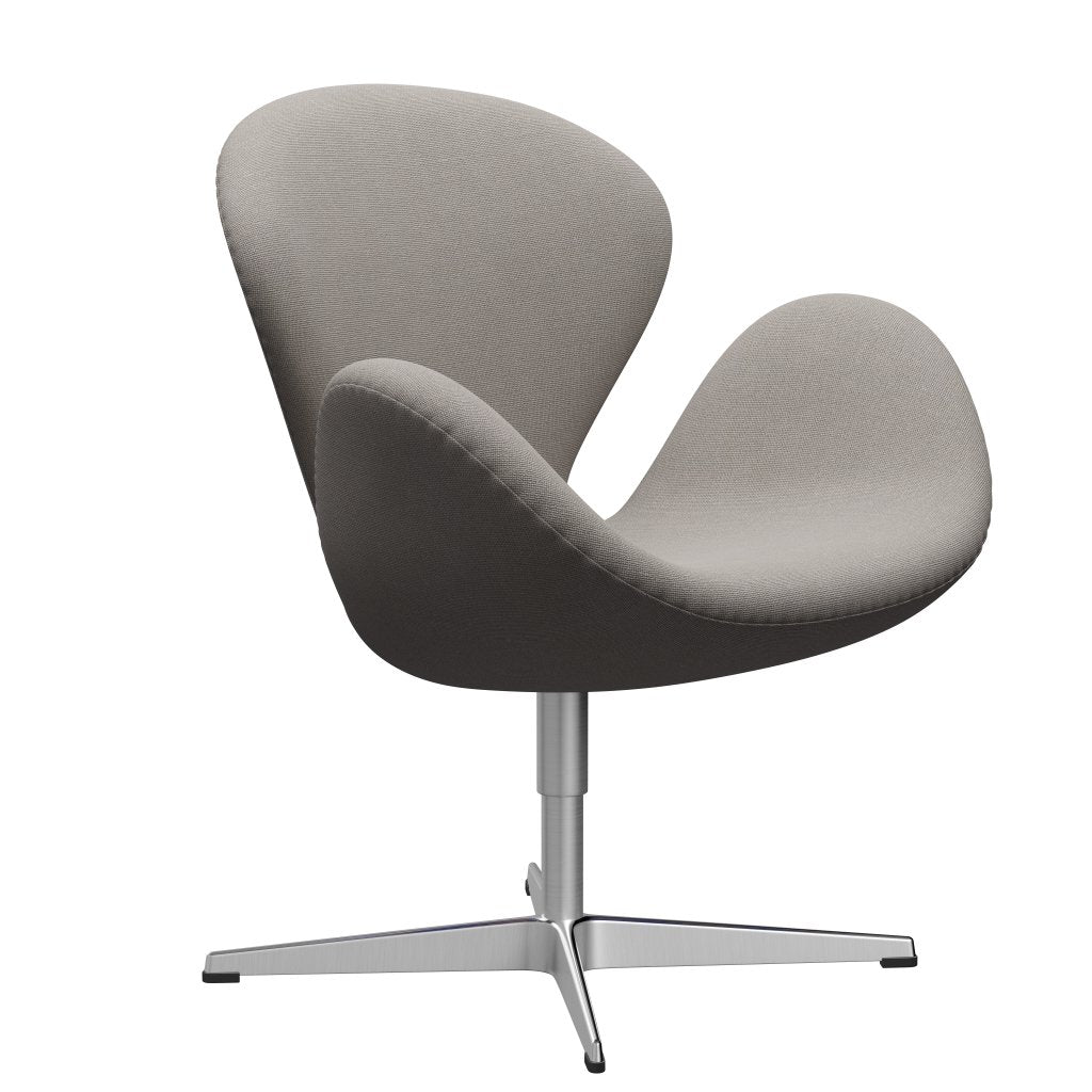 [product_category]-Fritz Hansen Swan Lounge Chair, Satin Brushed Aluminium/Hallingdal Light Grey (113)-Fritz Hansen-3320-HAL113-SPAL-FRI-2