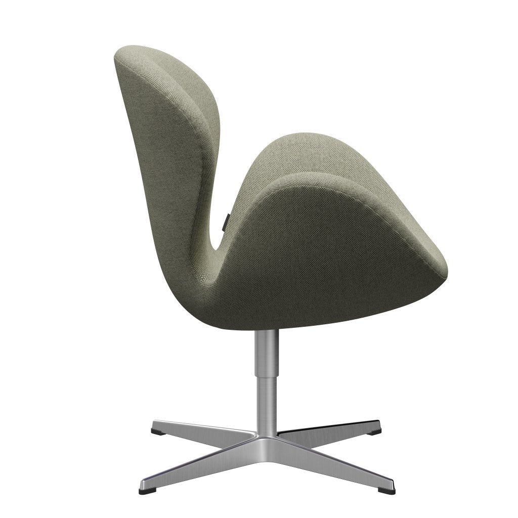 [product_category]-Fritz Hansen Swan Lounge Chair, Satin Brushed Aluminium/Re Wool Lime Green/Natural-Fritz Hansen-3320-REW408-SPAL-FRI-3