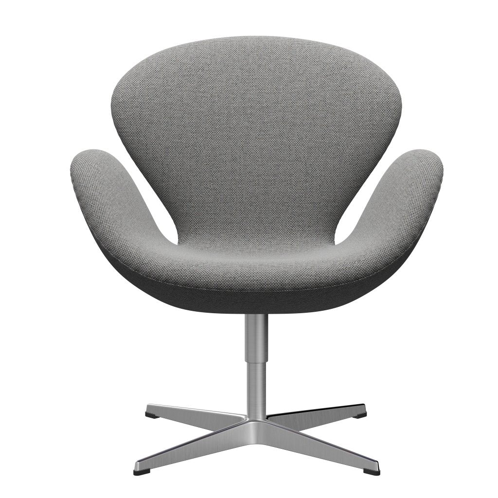 [product_category]-Fritz Hansen Swan Lounge Chair, Satin Brushed Aluminium/Re Wool Wool White/Natural-Fritz Hansen-3320-REW108-SPAL-FRI-1