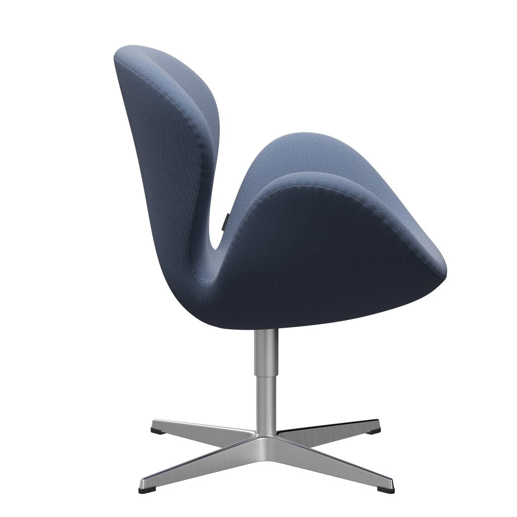[product_category]-Fritz Hansen Swan Lounge Chair, Satin Brushed Aluminium/Rims Blue/White-Fritz Hansen-3320-RIM721-SPAL-FRI-3