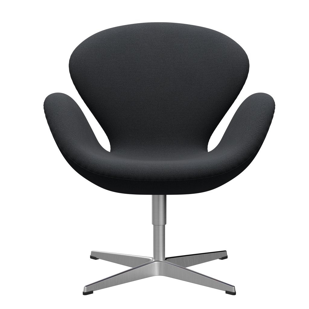 [product_category]-Fritz Hansen Swan Lounge Chair, Satin Brushed Aluminium/Rims Dark Brown/Grey-Fritz Hansen-3320-RIM791-SPAL-FRI-1