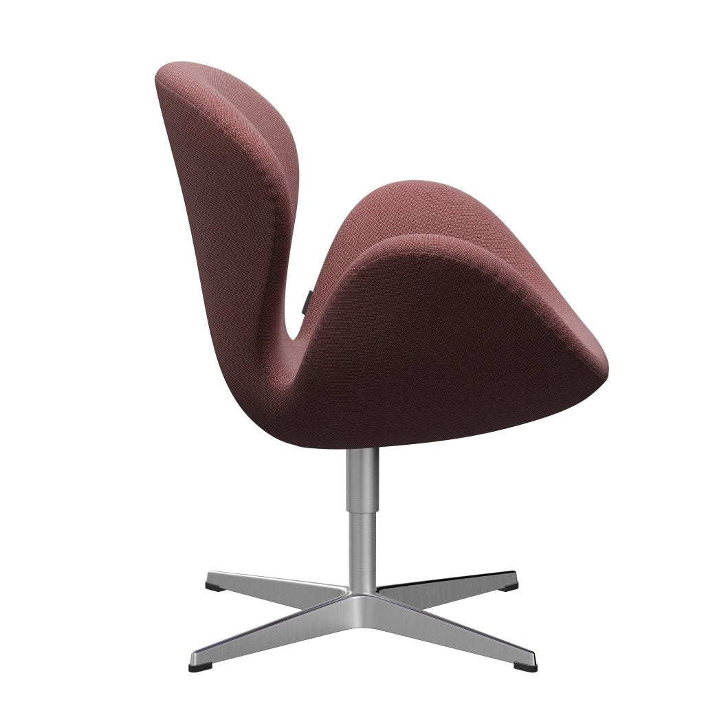 [product_category]-Fritz Hansen Swan Lounge Chair, Satin Brushed Aluminium/Rims Dark Red/White-Fritz Hansen-3320-RIM541-SPAL-FRI-3