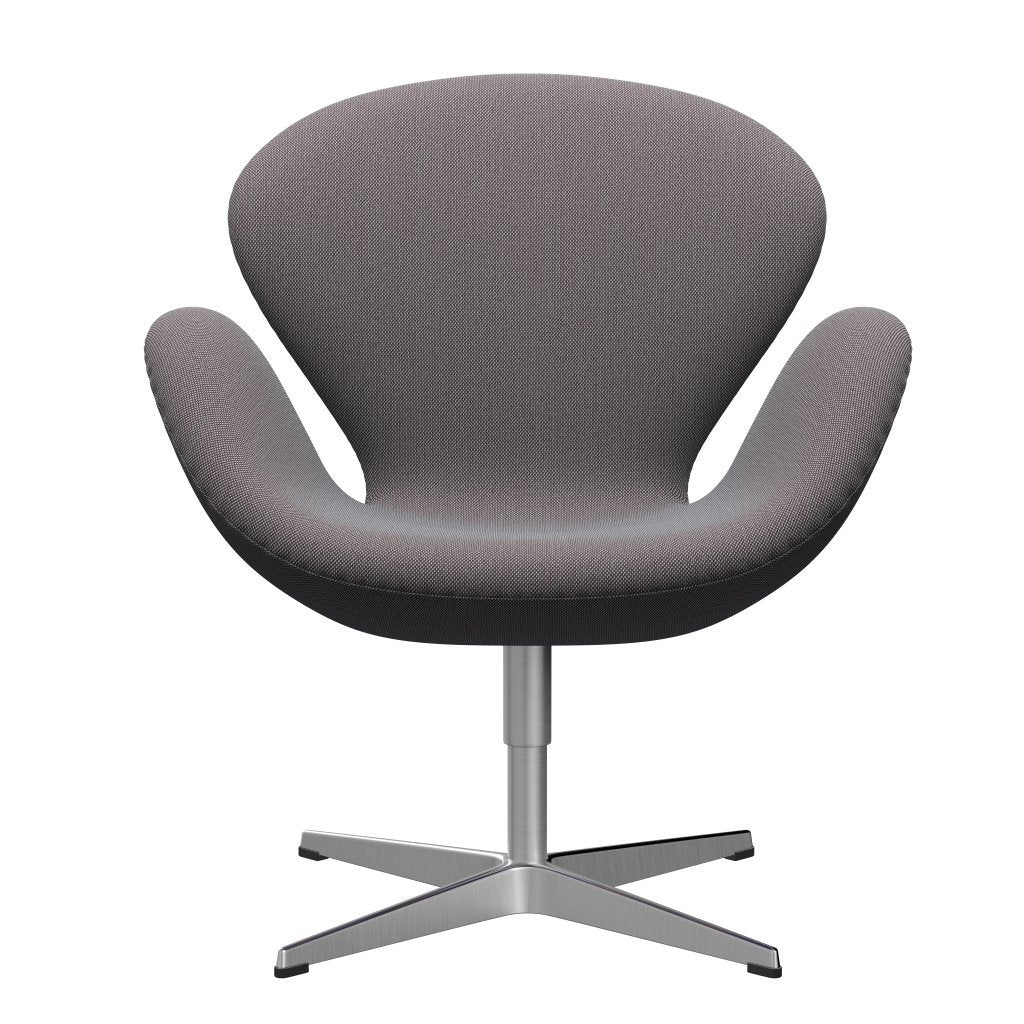 [product_category]-Fritz Hansen Swan Lounge Chair, Satin Brushed Aluminium/Steelcut Trio Soft Blue/Brown/Black-Fritz Hansen-3320-STR336-SPAL-FRI-1