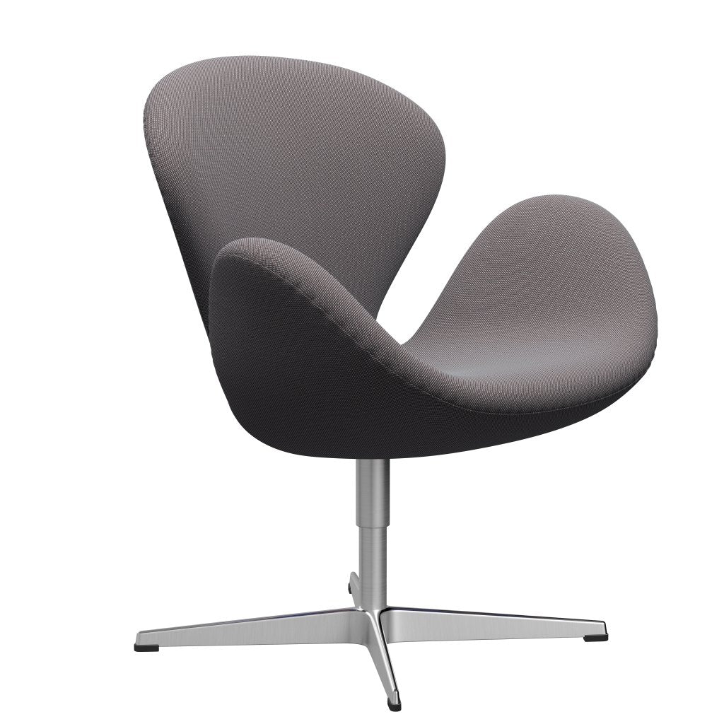 [product_category]-Fritz Hansen Swan Lounge Chair, Satin Brushed Aluminium/Steelcut Trio Soft Blue/Brown/Black-Fritz Hansen-3320-STR336-SPAL-FRI-2