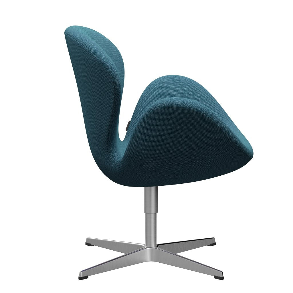 [product_category]-Fritz Hansen Swan Lounge Chair, Satin Brushed Aluminium/Steelcut Trio Turquoise-Fritz Hansen-3320-STR983-SPAL-FRI-3