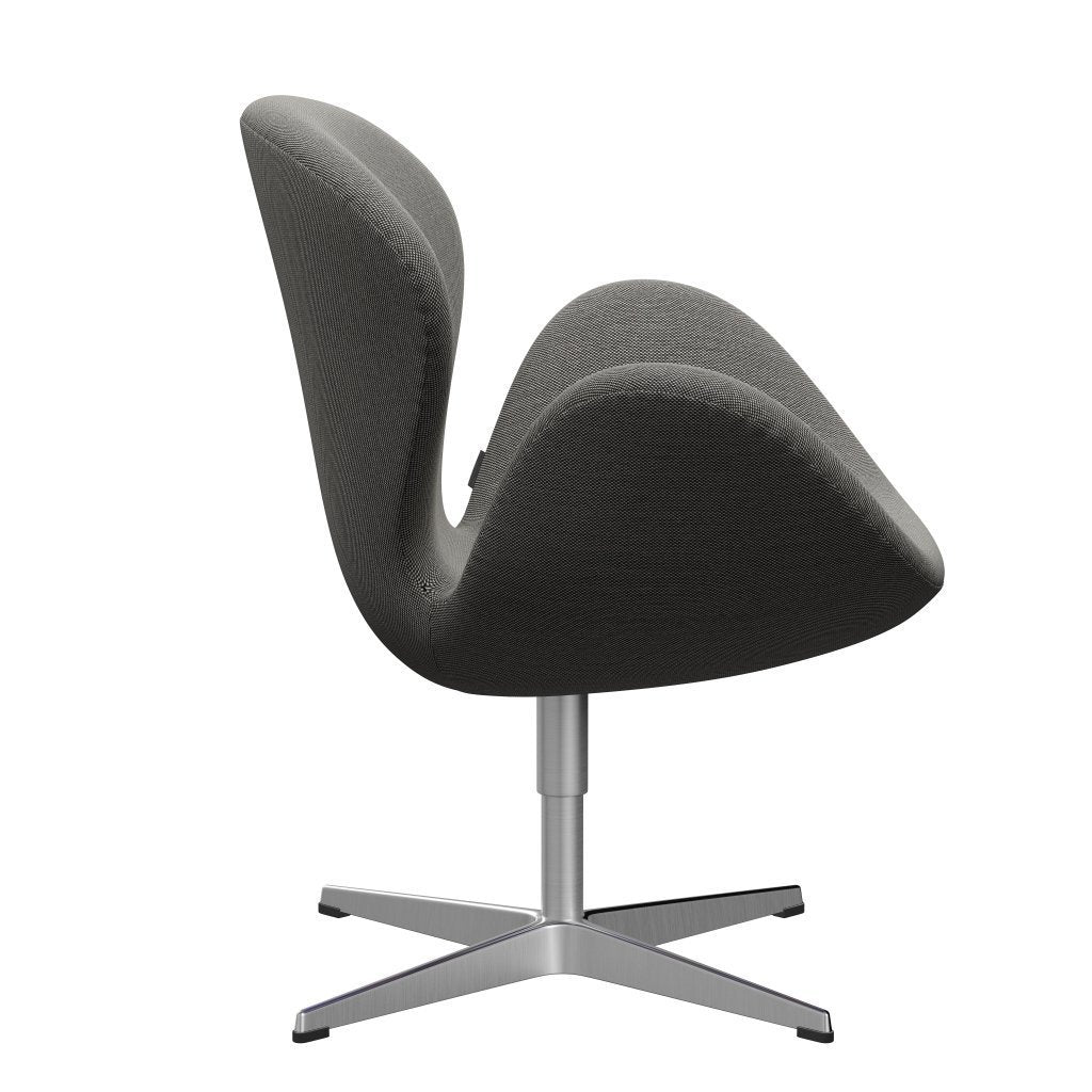 [product_category]-Fritz Hansen Swan Lounge Chair, Satin Brushed Aluminium/Steelcut Trio White/Black-Fritz Hansen-3320-STR124-SPAL-FRI-3
