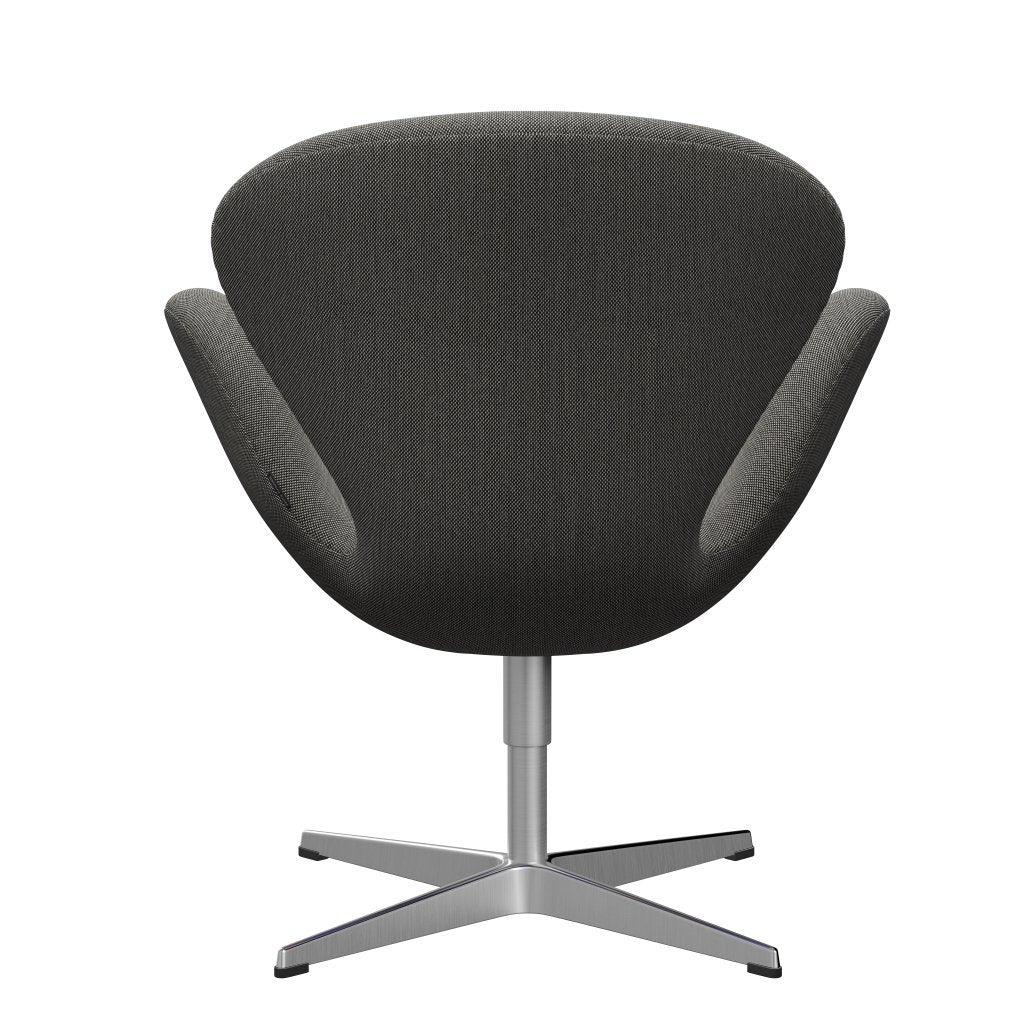 [product_category]-Fritz Hansen Swan Lounge Chair, Satin Brushed Aluminium/Steelcut Trio White/Black-Fritz Hansen-3320-STR124-SPAL-FRI-4