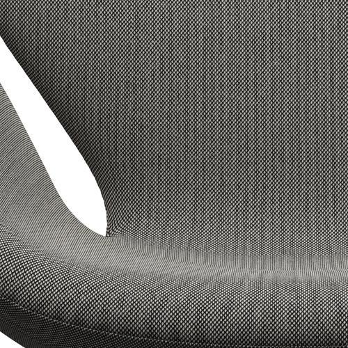 [product_category]-Fritz Hansen Swan Lounge Chair, Satin Brushed Aluminium/Steelcut Trio White/Black-Fritz Hansen-3320-STR124-SPAL-FRI-6