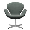  Swan™ Lounge Chair Satin Brushed Aluminium/Steelcut Trio White/Dark Green