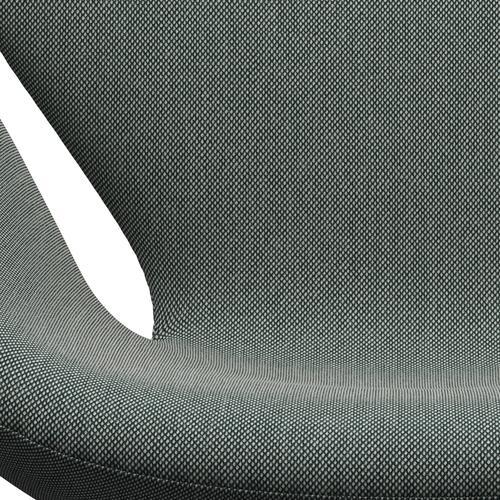 [product_category]-Fritz Hansen Swan Lounge Chair, Satin Brushed Aluminium/Steelcut Trio White/Dark Green-Fritz Hansen-3320-STR916-SPAL-FRI-6