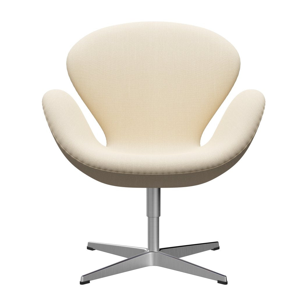 [product_category]-Fritz Hansen Swan Lounge Chair, Satin Brushed Aluminium/Steelcut White-Fritz Hansen-3320-STI110-SPAL-FRI-1