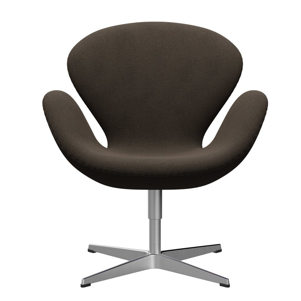 [product_category]-Fritz Hansen Swan Lounge Chair, Satin Brushed Aluminium/Sunniva Chocolate/Black-Fritz Hansen-3320-SV383-SPAL-FRI-1