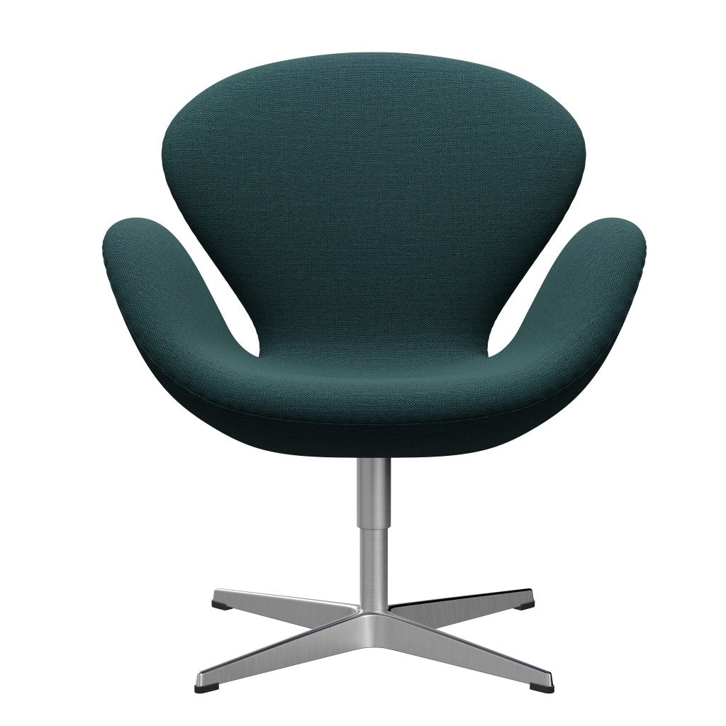 [product_category]-Fritz Hansen Swan Lounge Chair, Satin Brushed Aluminium/Sunniva Green/Grey-Fritz Hansen-3320-SV863-SPAL-FRI-1