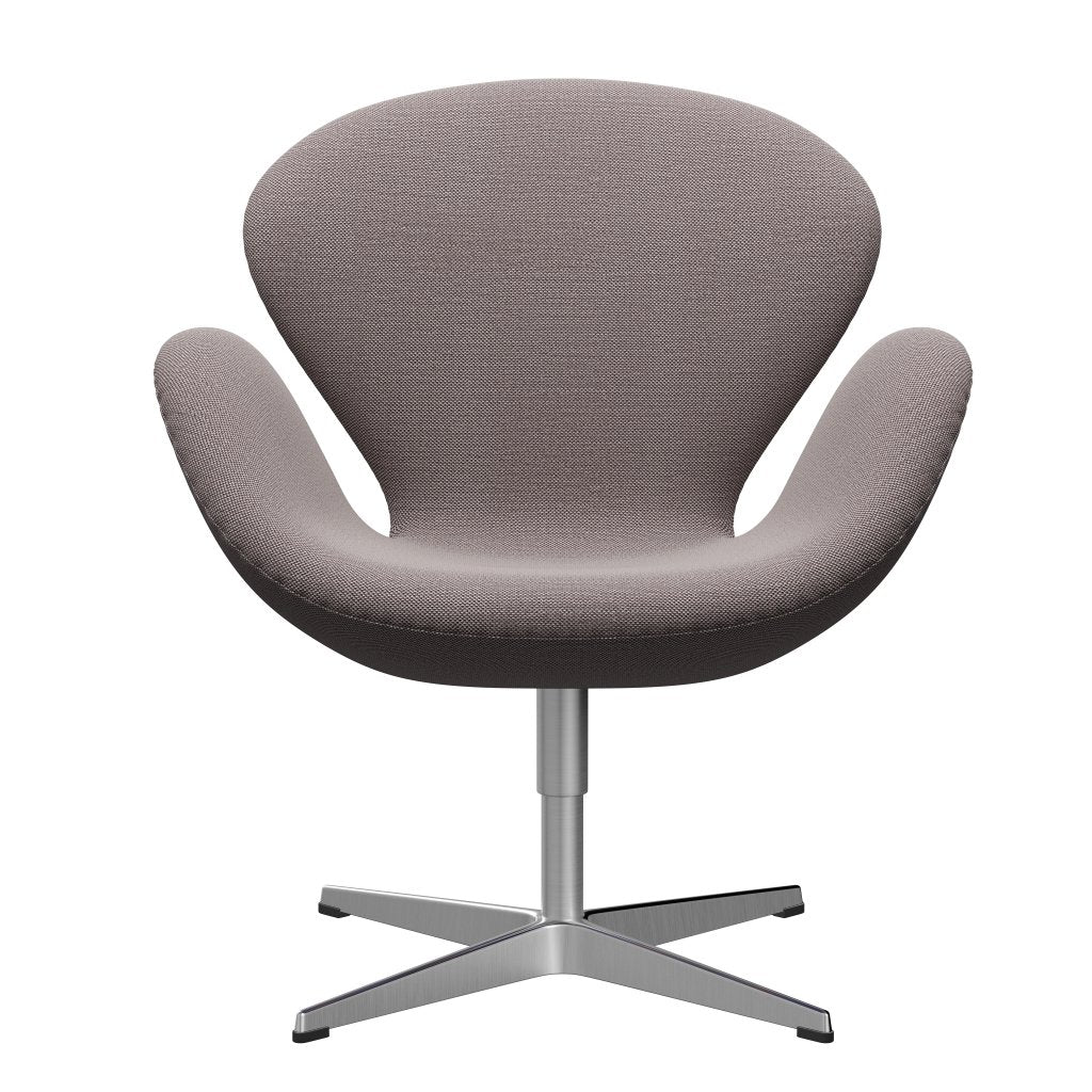 [product_category]-Fritz Hansen Swan Lounge Chair, Satin Brushed Aluminium/Sunniva White/Violet-Fritz Hansen-3320-SV352-SPAL-FRI-1