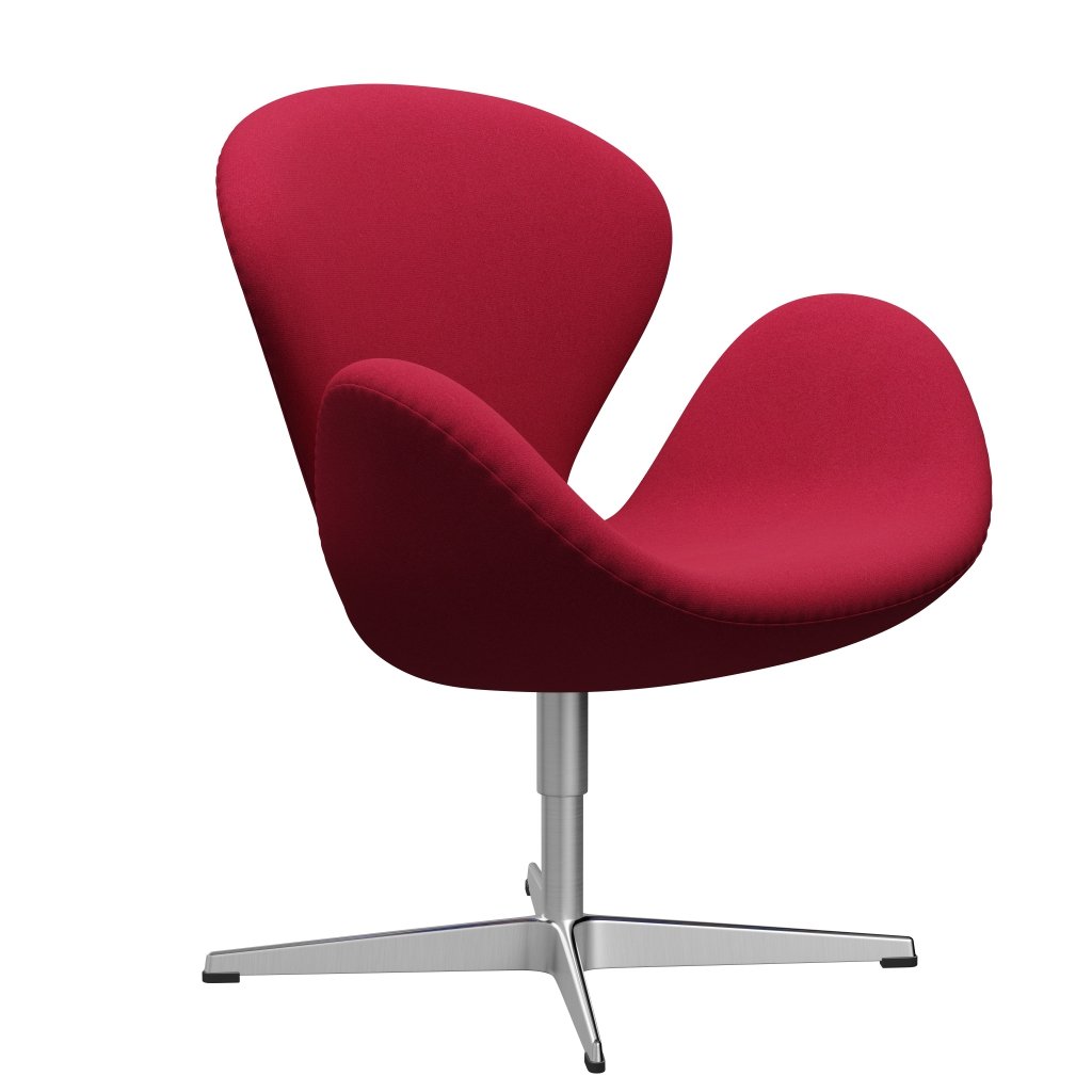 [product_category]-Fritz Hansen Swan Lounge Chair, Satin Brushed Aluminium/Tonus Cherry-Fritz Hansen-3320-TON654-SPAL-FRI-2