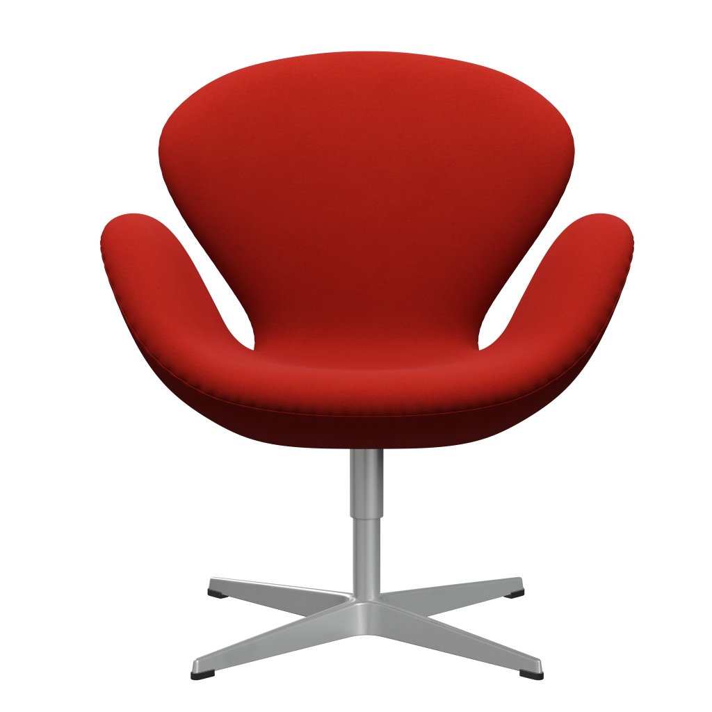 [product_category]-Fritz Hansen Swan Lounge Chair, Silver Grey/Comfort Red (00026)-Fritz Hansen-3320-C00026-SGBASE-FRI-1